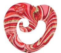 SuperShape Happy Valentines Day Marble Twisty Heart Balloon