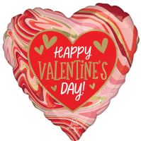18" Happy Valentines Day Twisty Marble Balloon