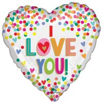 18" I Love You Rainbow Dots Balloon