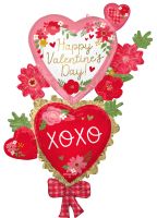 Multi-Balloon Happy Valentines Day Floral and XOXO