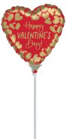 09" Golden Happy Valentines Day Balloon