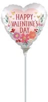 09" Happy Valentines Day Satin Romantic Flowers Balloon