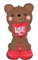 AirLoonz Satin Brown Love Bear Balloon