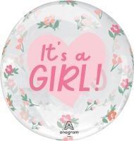 18" Clearz It's A Girl Floral Balloon