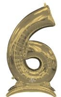 50" Stand-Up White Gold Number 6 Balloon