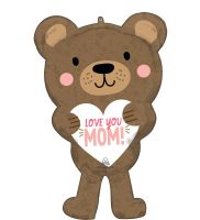 Supershape Love You Mom Bear Heart Balloon
