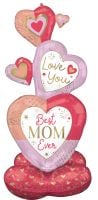 Airloonz Colorful Mom Stacked Hearts Balloon