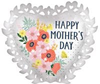 Supershape Happy Mothers Day Satin Intricate Blooms Balloon