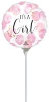 09" Baby Girl Pink Watercolor Balloon