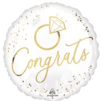 Standard White Gold Wedding Balloon