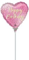 04" Happy Birthday Sparkle Heart Balloon