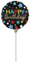 09" Satin Happy Birthday Stars Balloon