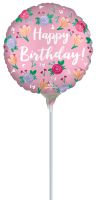 09" Satin Happy Birthday Peony Balloon