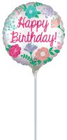 09" Satin Happy Birthday Garden Balloon