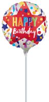 09" Satin Happy Birthday Star Balloon