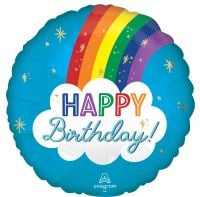 Standard Satin Happy Birthday Rainbow Balloon