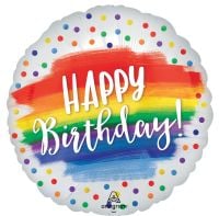 Standard Satin Happy Birthday Dots Balloon