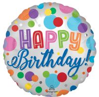Standard Satin Happy Birthday Orbs Balloon