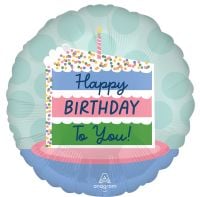 Standard Satin Happy Birthday Cake Balloon