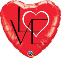 18" L(Heart)VE Red Balloon