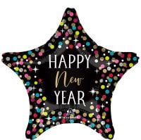 Standard Happy New Year Colorful Confetti Star Balloon