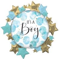 SuperShape Baby Boy Blue Watercolor Balloon