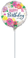 04" Satin Artful Floral Birthday Balloon