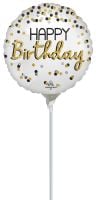 09" Black Silver Gold Birthday Balloon