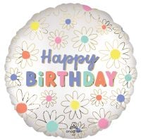 Standard Daisies Happy Birthday Balloon