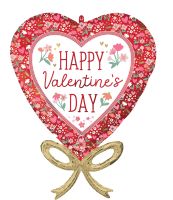 SuperShape Happy Valentines Day Boho Bow Balloon