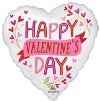 Jumbo Happy Valentines Day Satin Botanical Traces Balloon