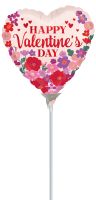 09" Happy Valentines Day Satin Floral Bright Chintz Balloon