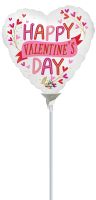 04" Happy Valentines Day Satin Botanical Traces Balloon