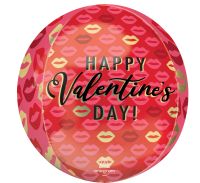 Orbz Happy Valentines Day Kiss Lips Balloon
