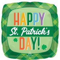 Standard Happy St. Patricks Day Plaid Balloon