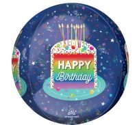 Orbz Rainbow Slice Happy Birthday  Balloon