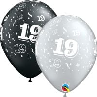 11" 19-A-Round Assortment Pearl Black and Silver (50pcs) Balloons