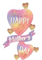 Multi-Balloon Happy Mothers Day Botanical Traces Hearts