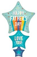 Supershape Fathers Day Playful Stripes and Stars Balloon