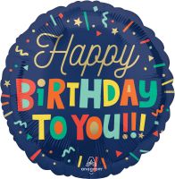 Standard Bright Happy Birthday Blocks Balloon