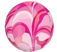 Orbz 16" Vibrant Marble Pink Balloon