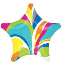 18" Vibrant Marble Star Balloon