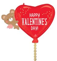 SuperShape Happy Valentines Day Angel Bear Hug Balloon