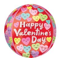 Orbz Valentine Happy Hearts Balloon