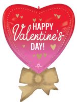 SuperShape Satin Happy Valentines Day Better with Bows Balloon