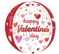 Orbz Happy Valentines Day Dangling Hearts Balloon