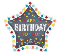 SuperShape Satin Confetti Burst Birthday Balloon