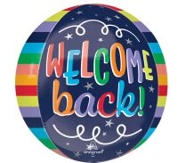 Orbz Welcome Back Rainbow Stripes Balloon