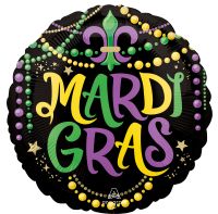 Standard Mardi Gras Glittering Beads Balloon