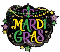 SuperShape Mardi Gras Glittering Beads Balloon
